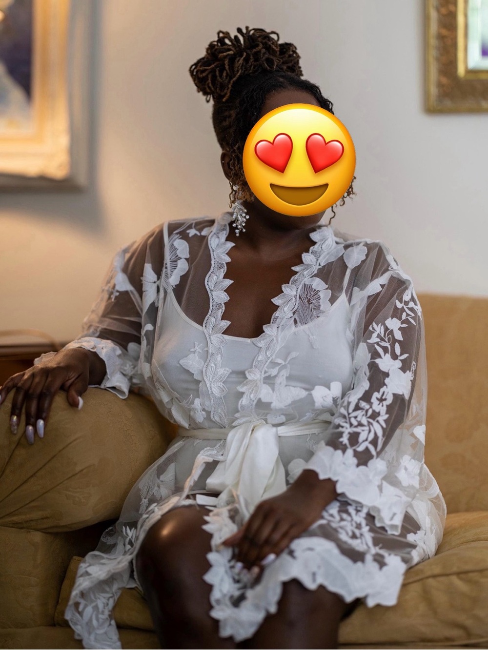 White Lace Sheer Robe - Picture 12 of 13